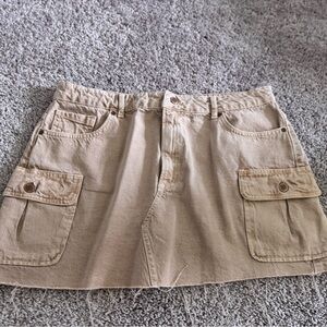 Zara Denim Cargo Mini Skirt